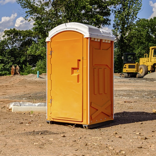 how often are the porta potties cleaned and serviced during a rental period in Mooreland Indiana